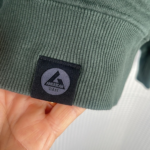 American Giant Crewneck Sweatshirt Crew Neck Fleece Cotton Green Sz XS - Picture 3 of 8